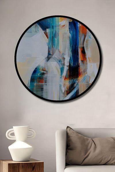Teona Ahşap Abstract Touch Decorativ Lemn MDF Rotund Acasă, Locul de Muncă Pictură Perete