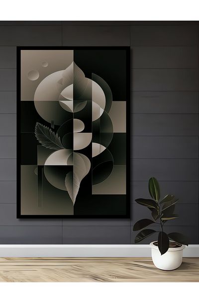 Teona Ahşap Geometric Nature Lemn MDF Dreptunghi Decorativ Acasă, Locul de Muncă Pictură Perete