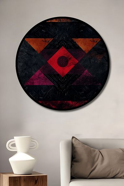 Teona Ahşap Modele geometrice Decorative din lemn MDF rotund pentru casa, locul de munca pictura pe perete