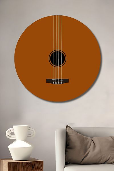 Teona Ahşap Chitară Minimalist Decorativ Lemn MDF Rotund Acasă, Locul de Muncă Pictură Perete