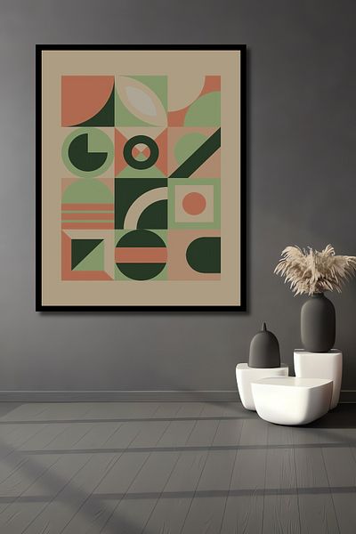 Teona Ahşap Geometric Abstract Decorativ Lemn MDF Dreptunghi Acasă, Locul de Muncă Pictură Perete