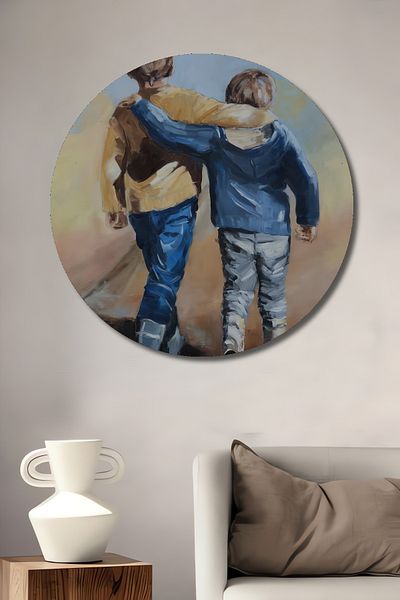 Teona Ahşap Brotherhood Ties Decorativ Lemn MDF Rotund Acasă, Locul de Muncă Pictură Perete