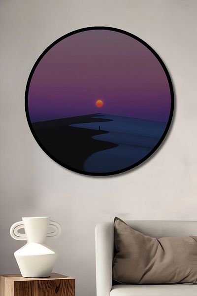 Teona Ahşap Sunset Seaside Decorativ Lemn MDF Casă Rotundă, Locul de Muncă Pictură Perete