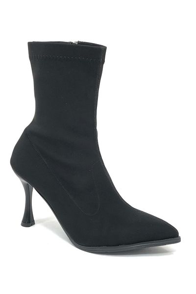 KCMN Γυναικείες μπότες κάλτσες με τακούνι Feles Goblet Black Suede