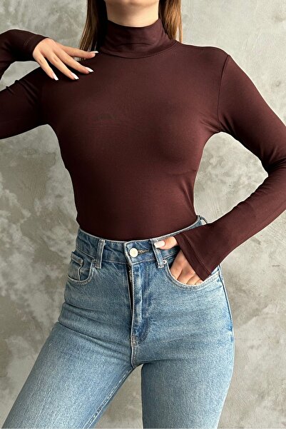 ModernLooks Γυναικεία Βασική Μακρυμάνικη Μισή Ψαράς Μπλούζα