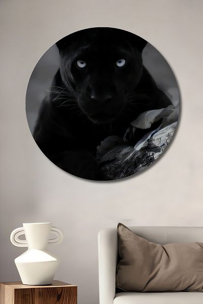 Teona Ahşap Black Panther Power Decorativ Lemn MDF Rotund Acasă, Locul de Muncă Pictură Perete