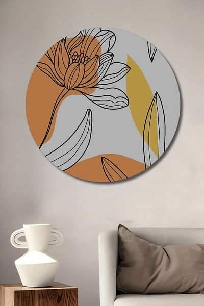 Teona Ahşap Floare Minimalist Decorativ Lemn MDF Rotund Acasă, Locul de Muncă Pictură Perete