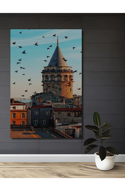 Teona Ahşap Turnul Galata Decorativ Lemn MDF Casa dreptunghiulara, Tablarea peretelui la locul de munca