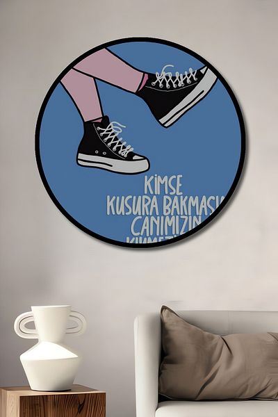 Teona Ahşap Vă rugăm să nu vă dezamăgiți, pictură decorativă rotundă din lemn MDF pentru casă, loc de muncă