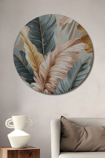 Teona Ahşap Frunze Tropicale Decorative Lemn MDF Rotund Casa, Locul de Muncă Pictură Perete