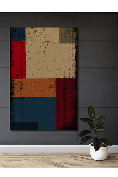 Teona Ahşap Lemn Geometric Colorat MDF Dreptunghi Decorativ Acasa, Locul de Muncă Pictură Perete