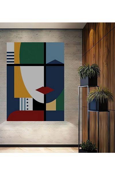Teona Ahşap Model abstract decorativ din lemn MDF dreptunghiular pentru pictura de perete acasa, loc de munca