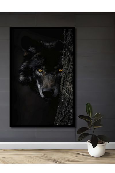 Teona Ahşap Wolf's Look Decorativ Lemn MDF Dreptunghi Acasă, Locul de Muncă Pictură Perete