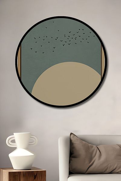 Teona Ahşap Păsări zburătoare Decorative din lemn MDF rotund pentru casă, pictură murală la locul de muncă