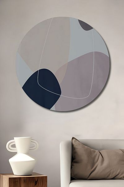 Teona Ahşap Acasă rotundă din lemn MDF decorativ geometric abstract, pictură murală la locul de muncă