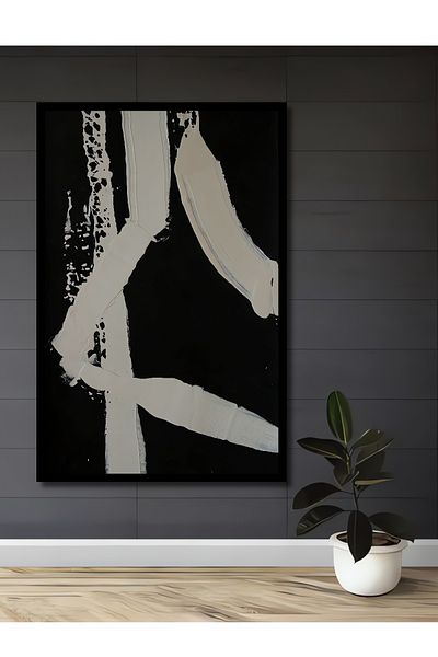 Teona Ahşap Monocrom Abstract Decorativ Lemn MDF Dreptunghi Acasă, Locul de Muncă Pictură Perete
