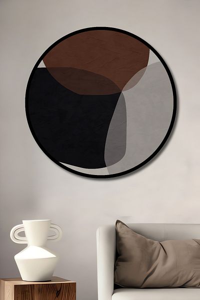 Teona Ahşap Modern Minimalist Geometric Lemn MDF Rotund Acasă, Locul de Muncă Pictură Perete