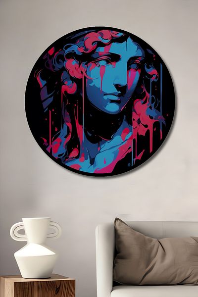 Teona Ahşap Bust Roman Colorat Decorativ Lemn MDF Rotund Casa, Locul de Muncă Pictură Perete