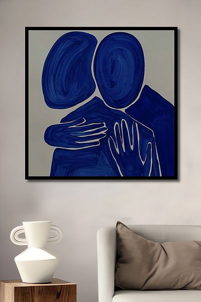 Teona Ahşap Blue Wrap Decorativ Lemn MDF Dreptunghi Acasă, Locul de Muncă Pictură Perete