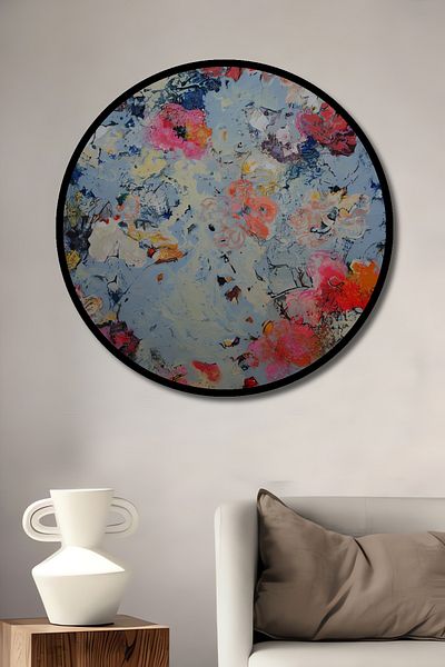 Teona Ahşap Culoarea florilor Decorativ Lemn MDF Rotund Acasa, Locul de munca Pictura pe perete