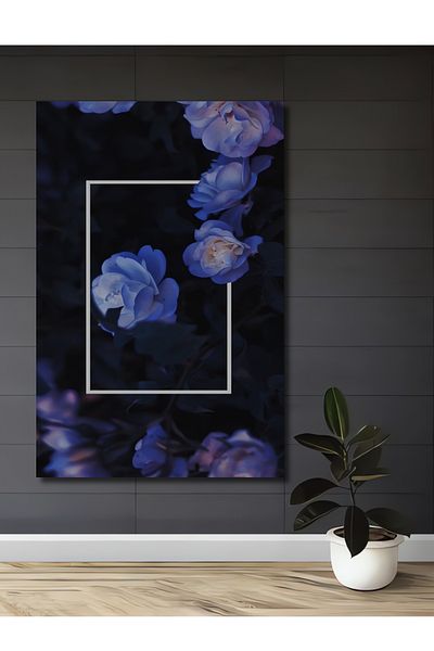Teona Ahşap Trandafir de noapte decorativ din lemn MDF dreptunghiular pentru casa, locul de munca pictura pe perete