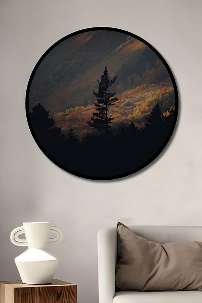 Teona Ahşap Peisaj de munte Lemn MDF Rotund Decorativ Acasă, Locul de Muncă Pictură Perete