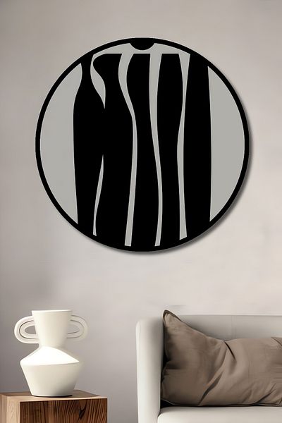Teona Ahşap Modern, elegant, decorativ, din lemn MDF, rotund, pictură de perete pentru loc de muncă