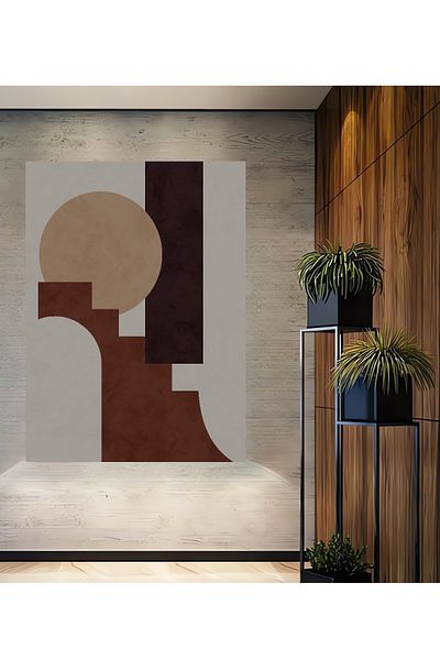 Teona Ahşap Modern Geometric Decorativ Lemn MDF Dreptunghi Acasă, Locul de Muncă Pictură Perete