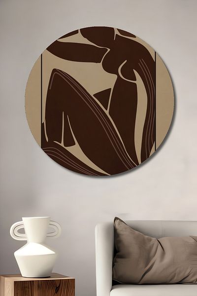 Teona Ahşap Acasă rotundă din lemn MDF decorativ figurativ abstract, pictură murală la locul de muncă