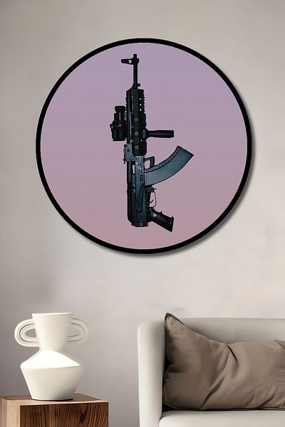 Teona Ahşap Pistol de asalt Modern Lemn MDF Rotund Acasă, Locul de Muncă Pictură Perete
