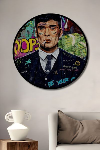 Teona Ahşap Peaky Blinders Decorativ Lemn MDF Casă Rotundă, Pictură Perete Locul de Muncă