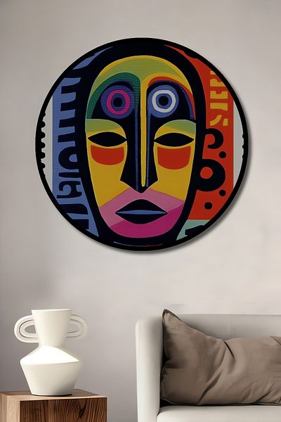 Teona Ahşap Față modernă colorată decorativă din lemn MDF rotund pentru pictură de perete acasă, la locul de muncă