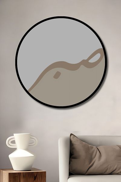 Teona Ahşap Model de val abstract Decorativ din lemn MDF rotund pentru pictura de perete acasă, la locul de muncă