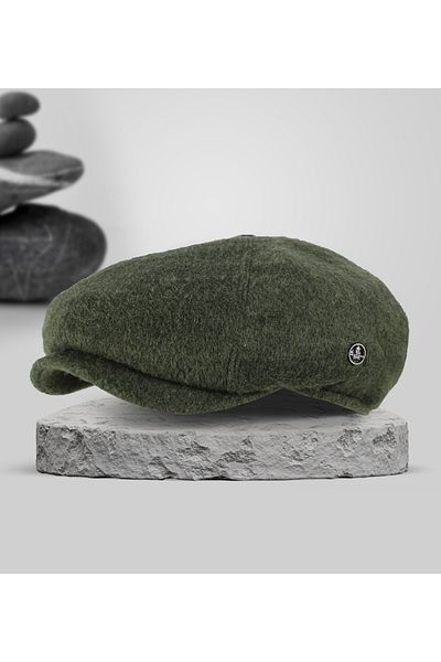 KARNAS ŞAPKA Men's Personality Fabric Khaki Wool Cap - Anti-Sweat Capitoned Stitched Lining