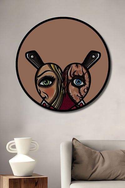 Teona Ahşap İkilem Lemn MDF Rotund Decorativ Acasă, Locul de Muncă Pictură Perete