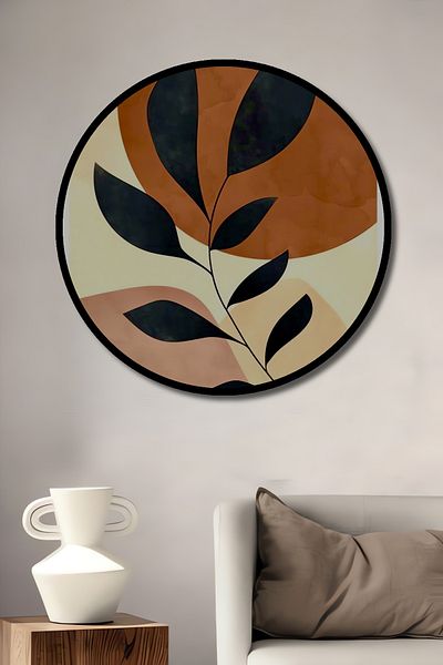 Teona Ahşap Frunze abstracte decorative din lemn MDF rotund pentru pictura de perete acasa, loc de munca