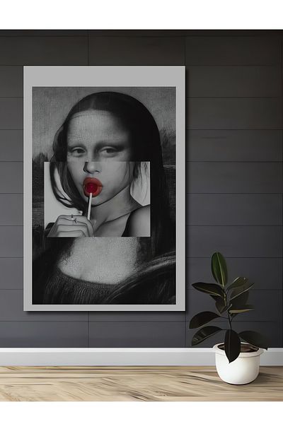 Teona Ahşap Mona Lisa Retro Decorativ Lemn MDF Dreptunghi Acasă, Locul de Muncă Pictură Perete