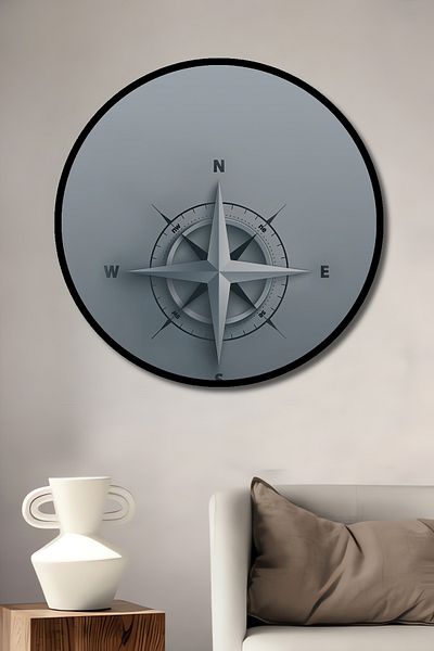 Teona Ahşap Busolă Wind Vane Lemn MDF Rotund Decorativ Acasă, Locul de Muncă Pictură Perete