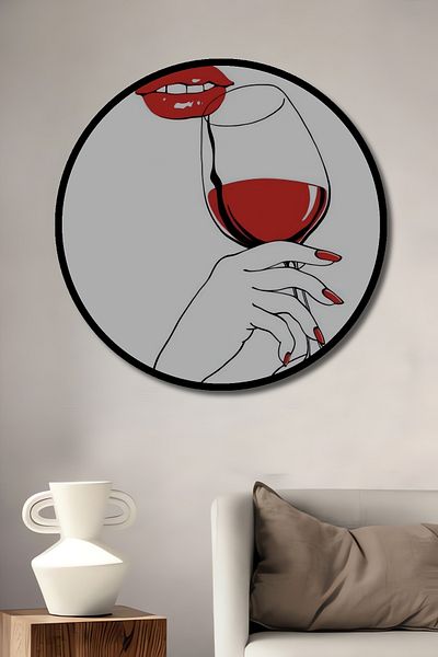 Teona Ahşap Red Passion Decorativ Lemn MDF Rotund Acasă, Locul de Muncă Pictură Perete