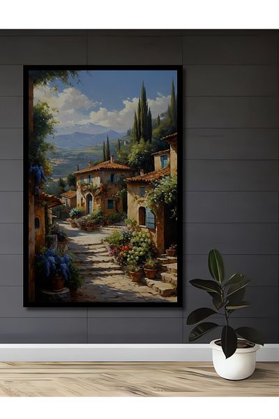 Teona Ahşap Village din Toscana Casa dreptunghiulara din lemn decorativ MDF, pictura pe perete la locul de munca