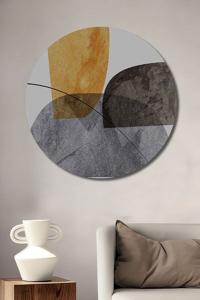 Teona Ahşap Acasă rotundă din lemn MDF decorativ minimalist abstract, pictură murală la locul de muncă