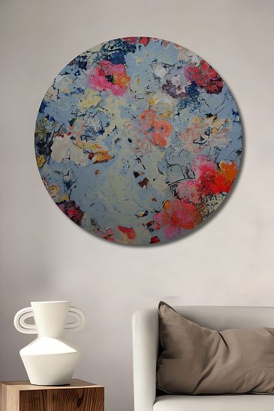 Teona Ahşap Culoarea florilor Decorativ Lemn MDF Rotund Acasa, Locul de munca Pictura pe perete