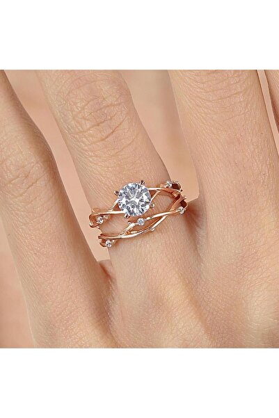 Mia Vento Işıltı Sarmaşığı Rose Renk Gümüş Yüzük