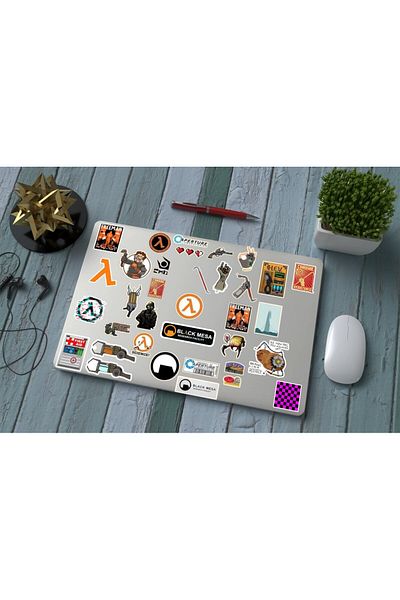 Major Selection Πακέτο αυτοκόλλητων Half Life Gamer - Αυτοκόλλητο για φορητό υπολογιστή Bullet Journal Notebook Agenda