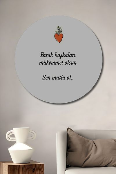 Teona Ahşap Happiness Inspiration Lemn MDF Rotund Decorativ Acasă, Locul de Muncă Pictură de perete