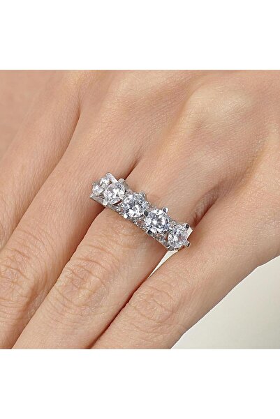Mia Vento Mia Zirconia Ara Taşlı Beş Taş Gümüş Yüzük