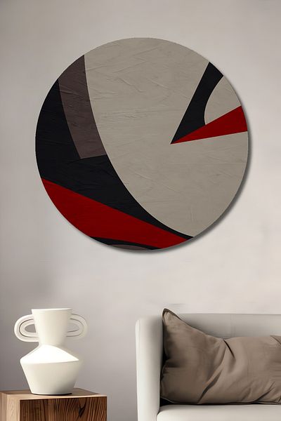 Teona Ahşap Acasă rotundă din lemn MDF decorativ geometric abstract, pictură murală la locul de muncă