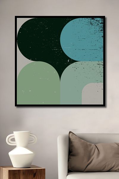 Teona Ahşap Retro Geometric Lemn MDF Dreptunghi Decorativ Acasă, Locul de Muncă Pictură Perete