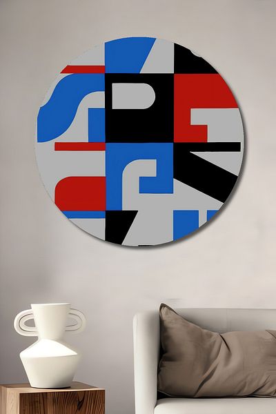 Teona Ahşap Modern Geometric Lemn MDF Rotund Decorativ Acasă, Locul de Muncă Pictură Perete