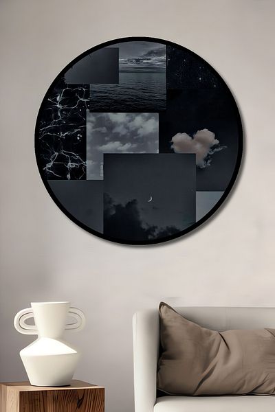 Teona Ahşap Storm Waves Decorativ Lemn MDF Rotund Acasa, Locul de Muncă Pictură Perete